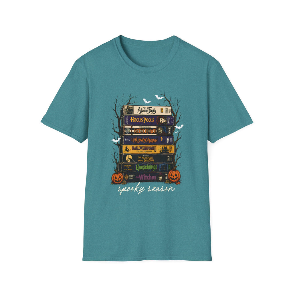 Halloween Spellbook Stack T-Shirt — Hocus Pocus & Halloweentown Vintage Book Design