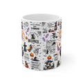 Halloween Hocus Pocus Mug — 11oz Witch Cauldron & Spooky Collage Coffee Cup