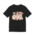 Cute Pink Ghost Trio Tee - Stylish Halloween Shirt with Princess Ghosts