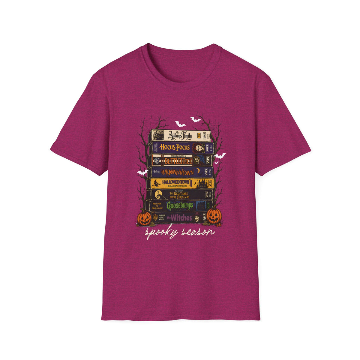 Halloween Spellbook Stack T-Shirt — Hocus Pocus & Halloweentown Vintage Book Design