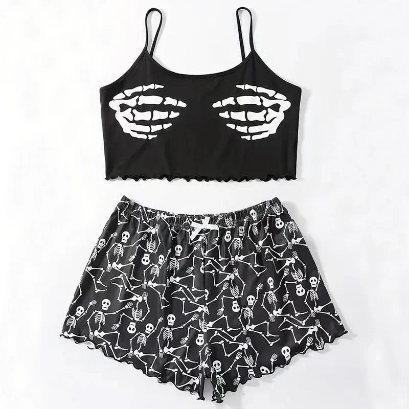 Skull Print Pajama Set