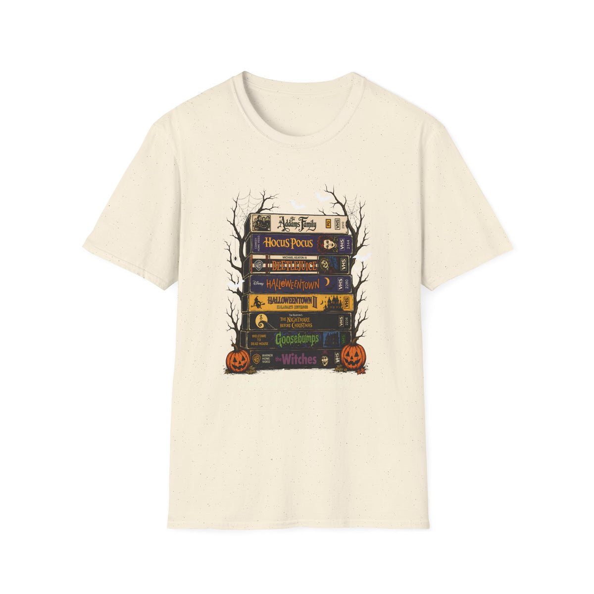 Halloween Spellbook Stack T-Shirt — Hocus Pocus & Halloweentown Vintage Book Design