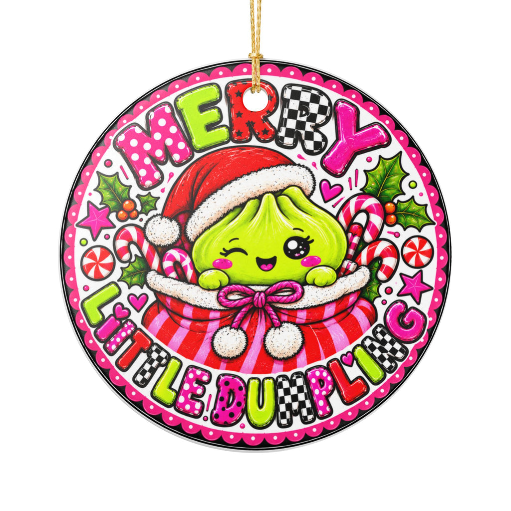 Merry Little Dumpling Ceramic Ornament – Cute Kawaii Christmas Decoration