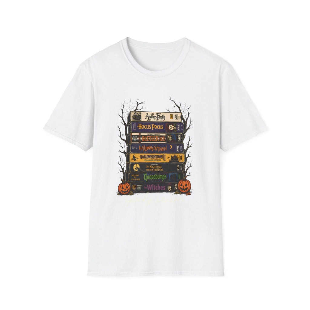Halloween Spellbook Stack T-Shirt — Hocus Pocus & Halloweentown Vintage Book Design